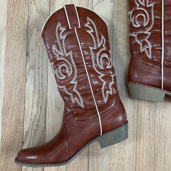 Coconuts By Matisse Womens Brown Amarillo Western Boots Cognac Snake 7.5 NEW - Picture 8 of 12